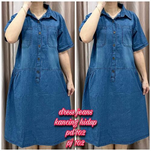 Jual dress denim wanita | JEANS DRESS 