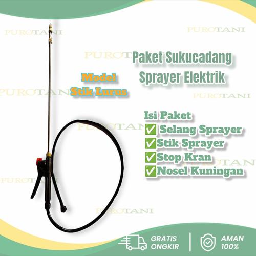 Gambar Paket murah stop kran sprayer elektrik stik kuningan selang nosel dari Purotani.ID Kab. Purworejo Tokopedia
