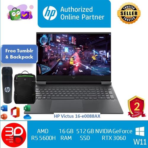 Gambar HP Victus Laptop 16-e0088AX R5-5600H with RTX 3060 6GB 2x8GB 512GB-SSD dari 3DD - HP Authorized Jakarta Pusat Tokopedia