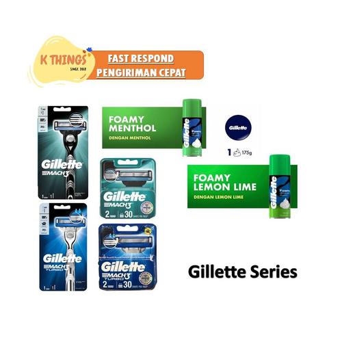 Gambar GILLETTE Mach3 Mach 3 Gilette Gillete Alat Pisau Cukur Cukuran Pria - Foam Lime dari K Things Tokopedia