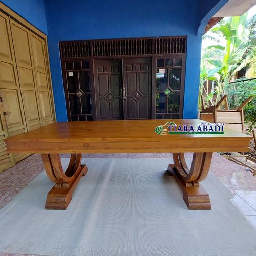 Gambar meja makan minimalis modern kayu jati , meja makan retro mewah terbaik dari Tiara Abadi Furniture Kab. Jepara Tokopedia