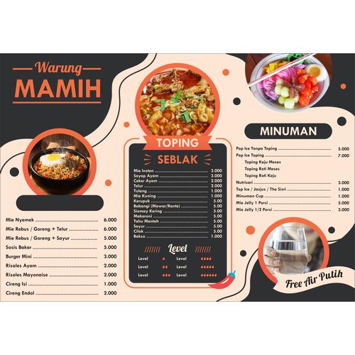 Jual Cetak Menu ukuran a4 - 20x30 kertas Tebal - Menu 15 - Kab. Malang ...