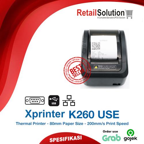 Jual Printer Kasir Thermal Struk 80mm Xprinter K260 / K260 USE USB
