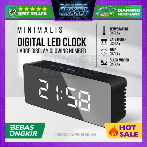 Jual Minimalis Jam Led Digital Meja Mirror Alarm + Temperature TSS69 Jakarta Barat