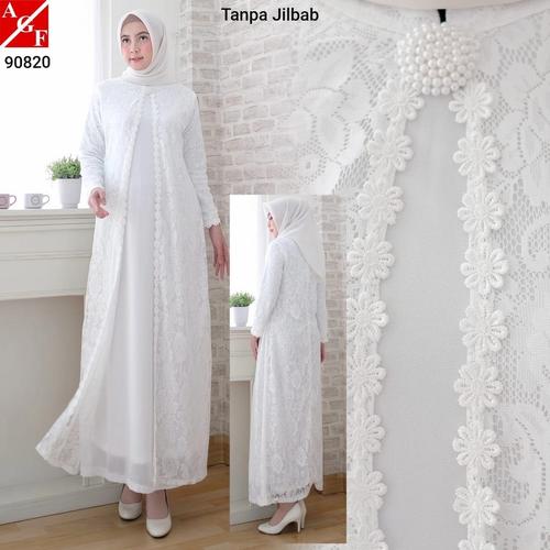 Jual Baju Gamis Syari Putih Model Baju Muslim Wanita Mewah Dan Elegan Brokat Gliter M Kota Bandung Ratu Manggaleh Tokopedia