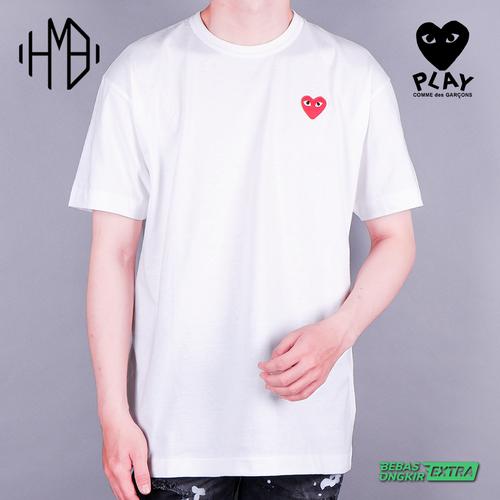 Jual Comme Des Garcons CDG Red Heart Emblem Tee White - XXL - Jakarta Barat  - Hm8_Store | Tokopedia