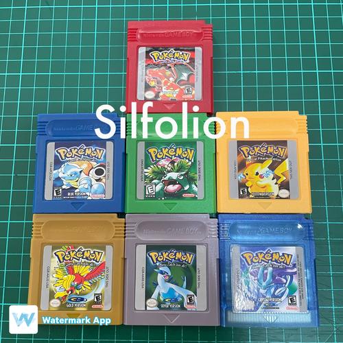Jual Pokemon Red Blue Yellow Silver Gold Crystal Gameboy GBC GBA ...