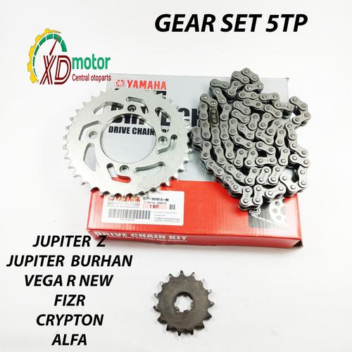 Jual GEAR SET + RANTAI 5TP JUPITER Z BURHAN YAMAHA GIR RANTAI PAKET