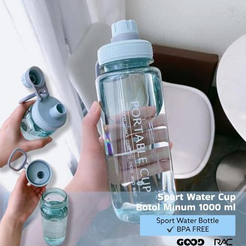 Jual Botol Minum 1000 Ml Tranparant Bening / Botol Olah Raga 1L - Merah ...