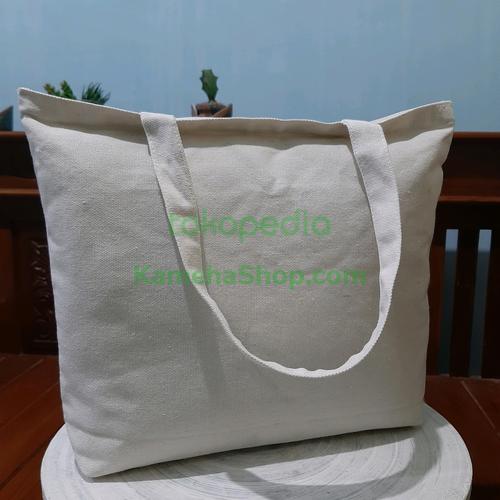 Gambar Tote Bag Polos Kameha Tebal Kuat Ready Stock - Putih dari KamehaShop.com Kab. Cirebon Tokopedia
