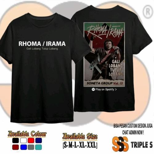 Jual KAOS DISTRO RHOMA IRAMA RAJA DANGDUT SABLON DEPAN BELAKANG - Warna ...