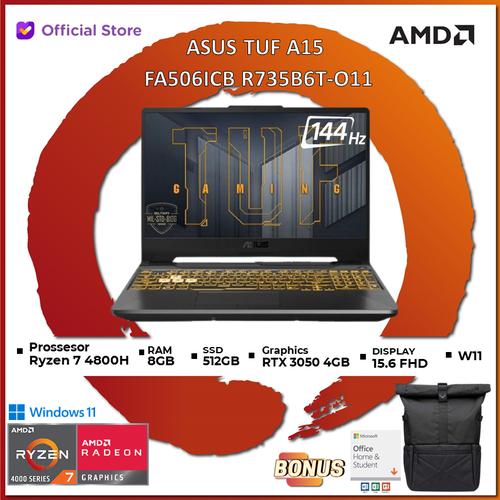 Gambar Asus TUF A15 FA506IC R735B6TO Ryzen 7 4800 8GB 512ssd RTX3050 4GB W10 - +Antigores dari AMD Official Store Jakarta Utara Tokopedia