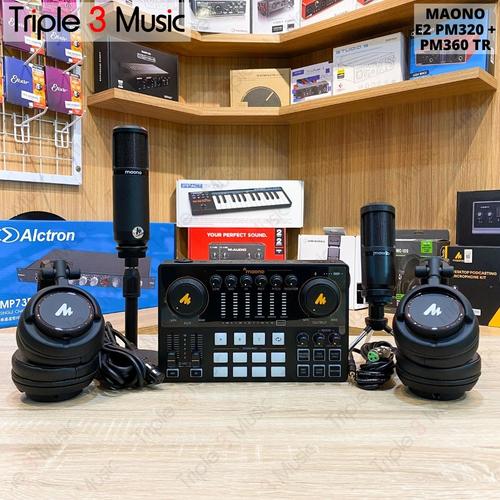Gambar Maonocaster E2 Paket podcast 2 orang Maono with headphone dari triple3music Kota Bandung Tokopedia
