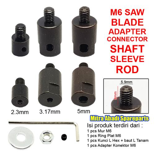 Jual M6 Saw Blade ADAPTER Converter CONNECTOR SHAFT Kunci L Baut Tanam