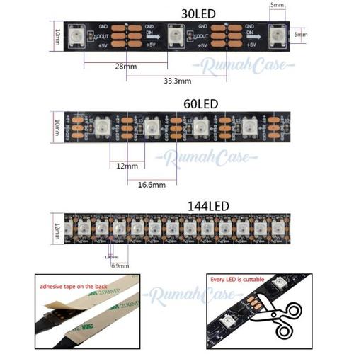 Jual ADDRESSABLE 5V 3PIN ARGB LED STRIP 
