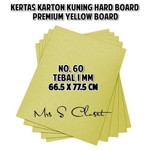 Jual Kertas Karton Kuning Tebal 1mm / Yellow Board No 60 Plano 66 x 77 ...