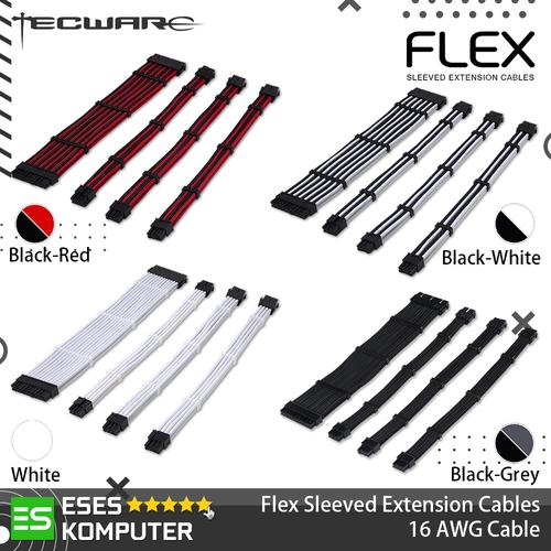 Jual PSU Extension Tecware Flex Sleeved Extension Cables Set Black