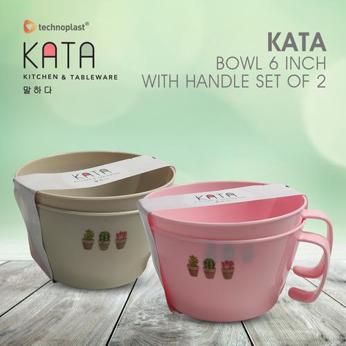 Gambar KATA BOWL / MANGKOK 6 INCH WITH HANDLE SET OF 2 - Cokelat dari Technoplast Kab. Tangerang Tokopedia