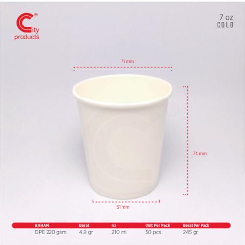 Jual Paper Cup 7 oz Cold (210 ml) / Gelas minuman dingin - Kota ...
