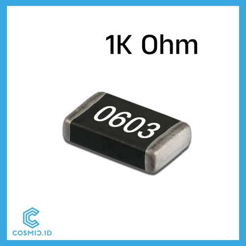 Jual Resistor 1K 0603 SMD 1 K Ohm 1 KiloOhm Kilo Ohm 1 SMD0603 Kab