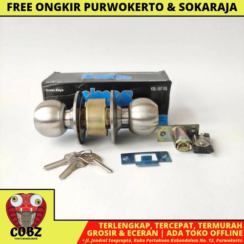 Jual ELMES DOOR LOCK HANDLE GAGANG TARIKAN KUNCI PINTU BULAT SET Kab