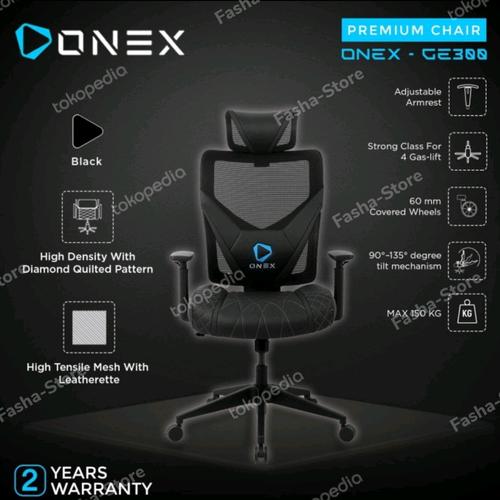Jual ONEX GE300 Premium Quality Mesh Gaming Chair Kursi Gaming Kursi Kantor Hitam, NoAntar