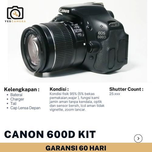 Canon EOS 600D Kit 18-55mm Kamera DSLR Canon Kamera DSLR Murah di Yescamera  | Tokopedia