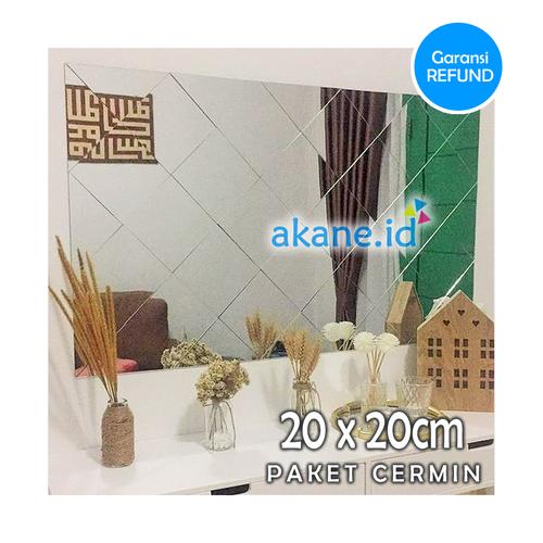 Jual Kaca Cermin Dekorasi Dinding - Paket 3mm - 1psg Kaca Segi3 - Kab