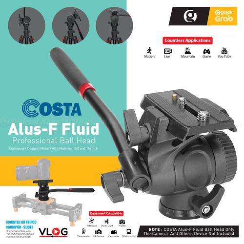 Gambar COSTA Alus-F Professional Fluid Head Pan Video Tripod Monopod Camera dari G-Rex Jakarta Barat Tokopedia