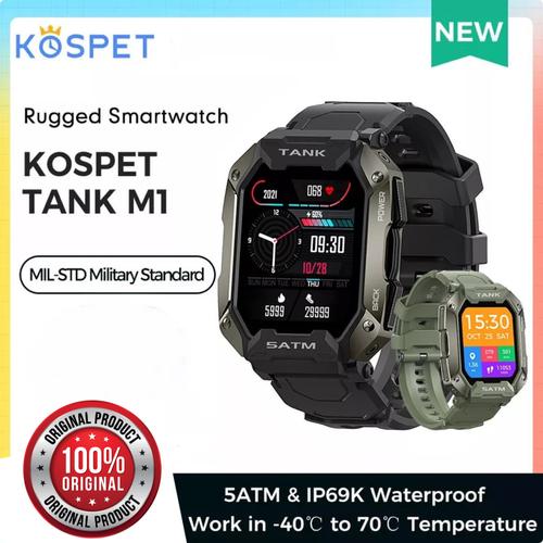 Jual KOSPET TANK M1 Rugged Smartwatch 5ATM IP69K Waterproof
