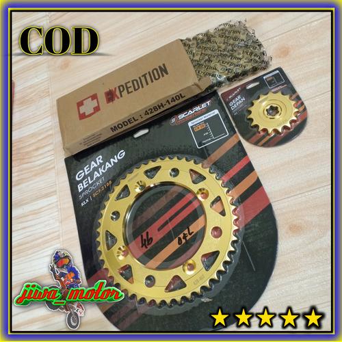 Jual gear set klx dtracker 150 harian dan trabas scarlet mx series 43