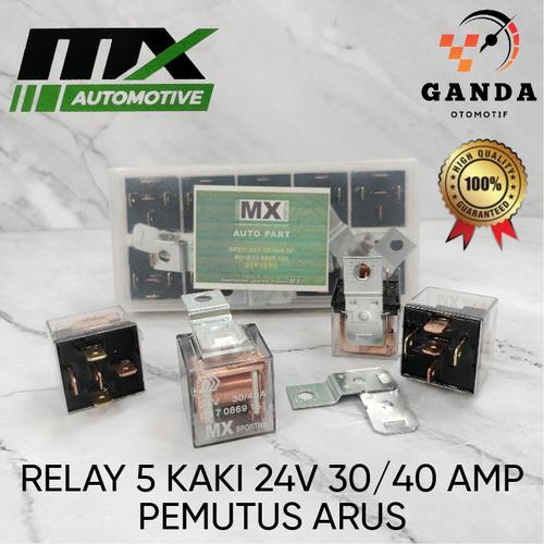 Jual RELAY KAKI 5 5 PIN 24V 30/40A PEMUTUS ARUS 87A MX ORIGINAL Kab