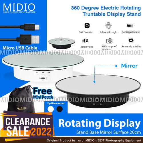 Gambar Midio Alas Putar Rotating Display Fotografi Stand Base Mirror 20 cm - Hitam dari Midio Jakarta Barat Tokopedia