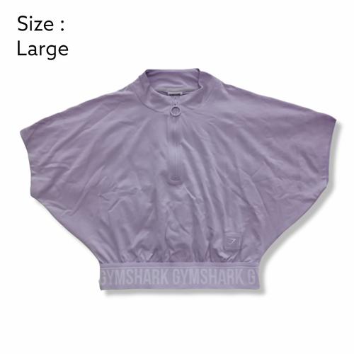 Jual Gym-Shark Crop Top 1/2 Zip Cewek 