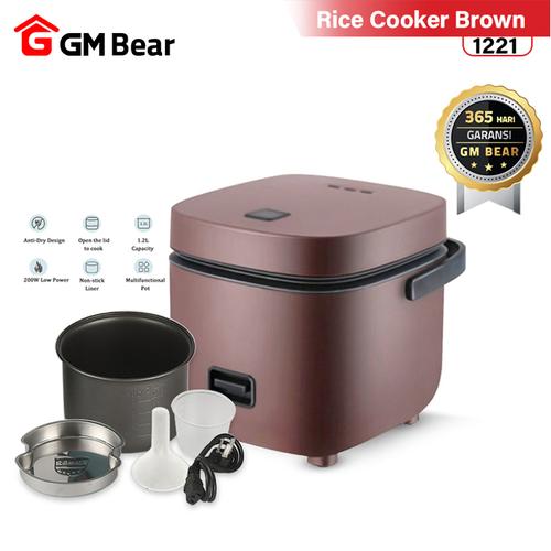 Gambar GM Bear Penanak Nasi Minimalis Cokelat 1221-Rice Cooker dari GM Bear Tokopedia