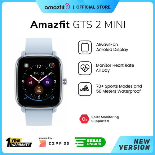 Promo Amazfit GTS 2 Mini Smartwatch GPS, 68 Sports Modes and SpO2 Monitor -  Breeze Blue - Jakarta Utara - Amazfit Official | Tokopedia