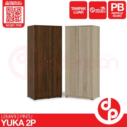 Gambar PRO DESIGN LEMARI PAKAIAN / BAJU 2 PINTU MINIMALIS YUKA - FREE ONGKIR - Brown Walnut dari Odenpan Meubel Kota Tangerang Selatan Tokopedia