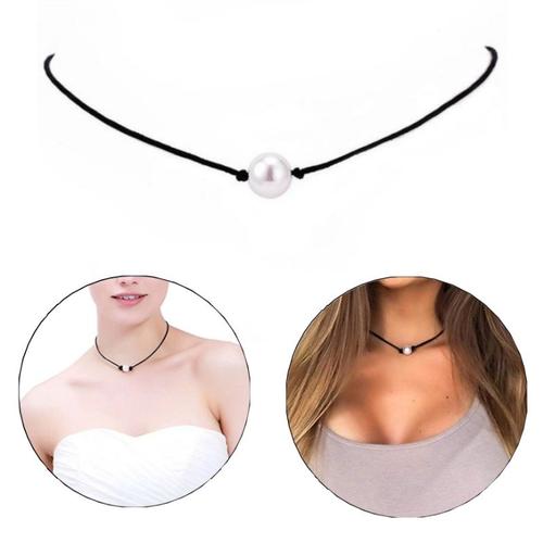 Jual Kalung Choker Korea Tali Mutiara 