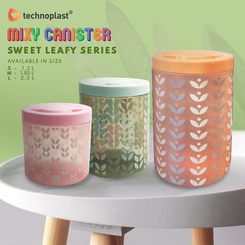 Gambar MIXY CANISTER / WADAH / TOPLES MAKANAN SERIES SWEET LEAVY - S dari Technoplast Kab. Tangerang Tokopedia
