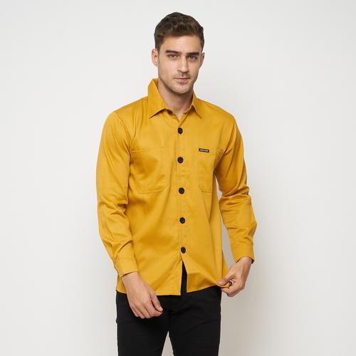 Kemeja Outer Pria Kuning Mustard 