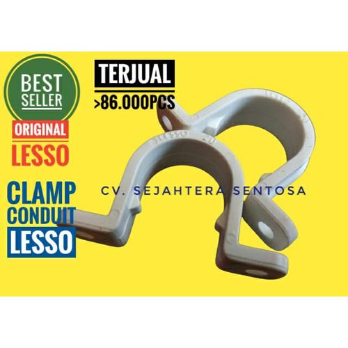 Jual U Style Klem Conduit LESSO 20mm 1/2 Penjepit Pipa Listrik Clamp ...