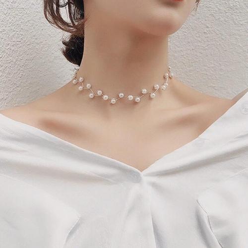 Jual ivy pearl choker - Silver 