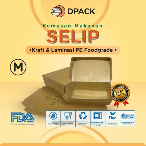 Jual Kotak Makan Kertas / Paper Lunch Box / Kemasan Makanan Kraft Size