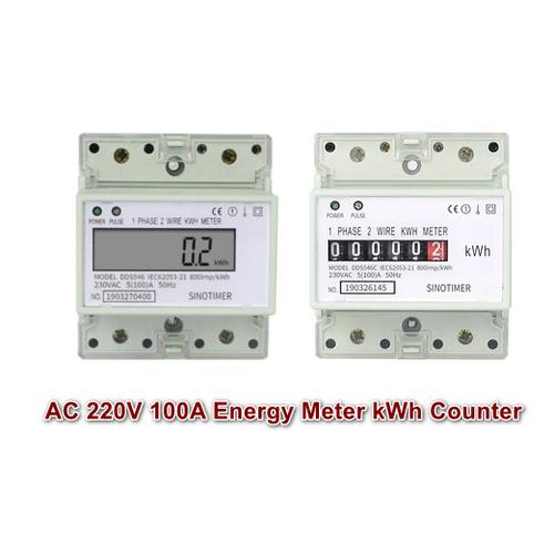 Jual Electric Single Phase Two Wire AC 220V 100A Energy Meter kWh ...