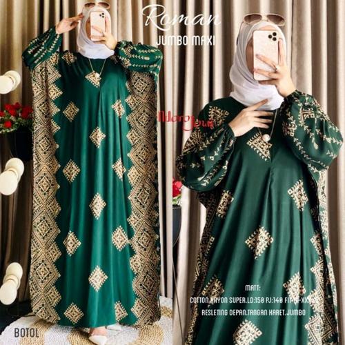 Gambar Gamis Kaftan Super Jumbo // Kaftan Madina // Resleting Depan // Gamis dari SENTILING Kab. Pekalongan Tokopedia