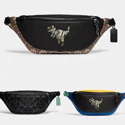 Jual COACH C6928 MEN'S NEW WAIST BAG, DINOSAUR GRAFFITI CHEST BAG