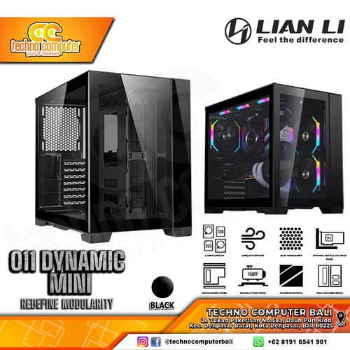 Gambar LIAN LI O11 DYNAMIC MINI BLACK - TEMPERED GLASS FRONT & LEFT - Putih dari Techno Computer Bali Kota Denpasar Tokopedia