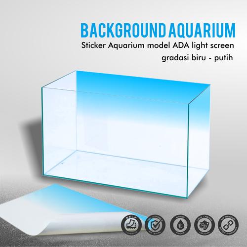 Jual Sticker Background Aquarium model ADA light screen gradasi biru putih 70 Kab. Indramayu