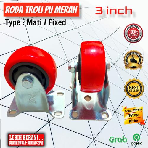 Jual RODA TROLI MERAH PU 1.5,2,3,4,5 INCH SEMUA TIPE / RODA ETALASE - 3 ...