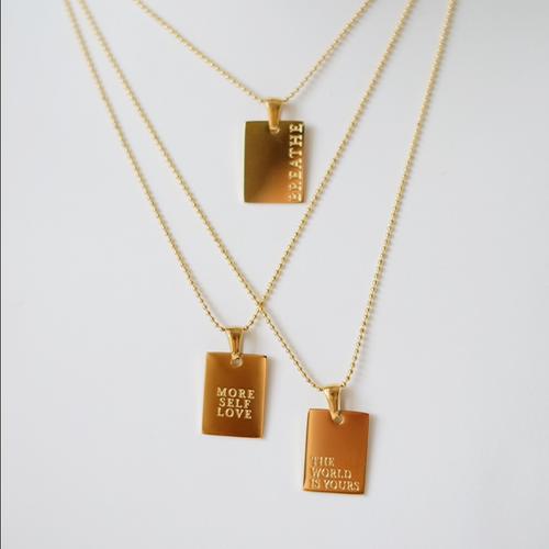 Jual QUOTE ENGRAVED NECKLACE - Titanium 